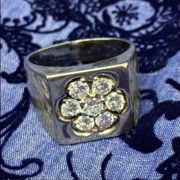 MENS 14K WHITE GOLD RING - Picture 2 of 7